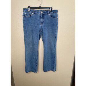 Covington Petite Womens Blue Denim Jeans Mid Rise‎ Straight Leg Stretch Size 16P